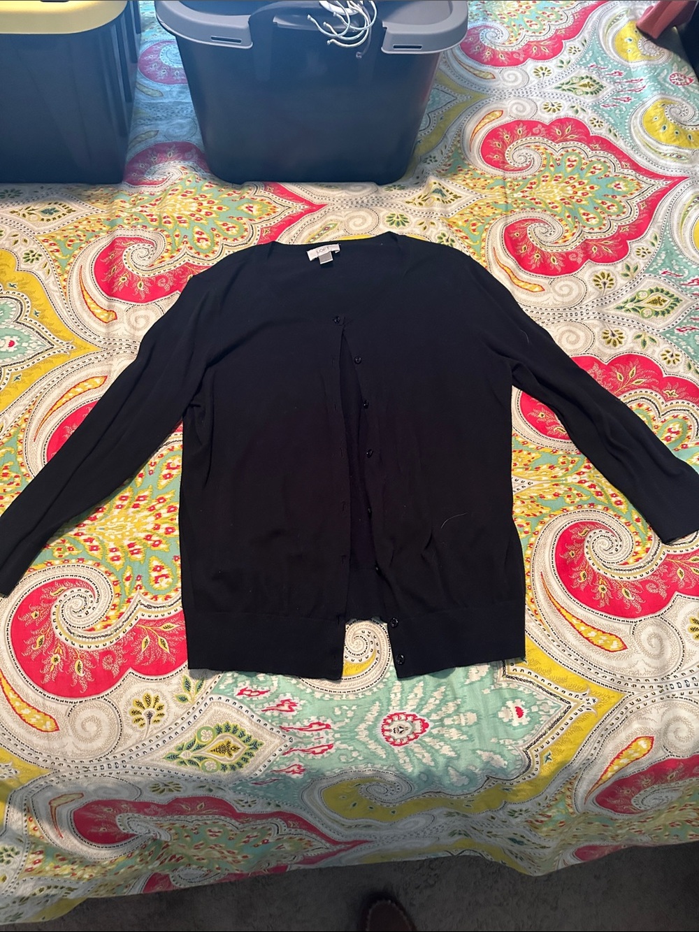 LOFT Black Button-Front Women's Cardigan